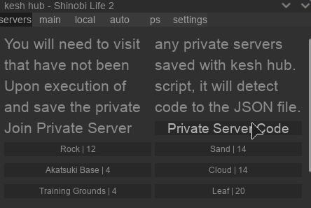 Roblox Shinobi Life 2 Kesh Hub Anti Afk Auto Farm And More Gamepretty - how to get a free private server in roblox