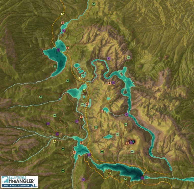 Call of the Wild: The Angler - South Africa Reserve Map With All POIs ...